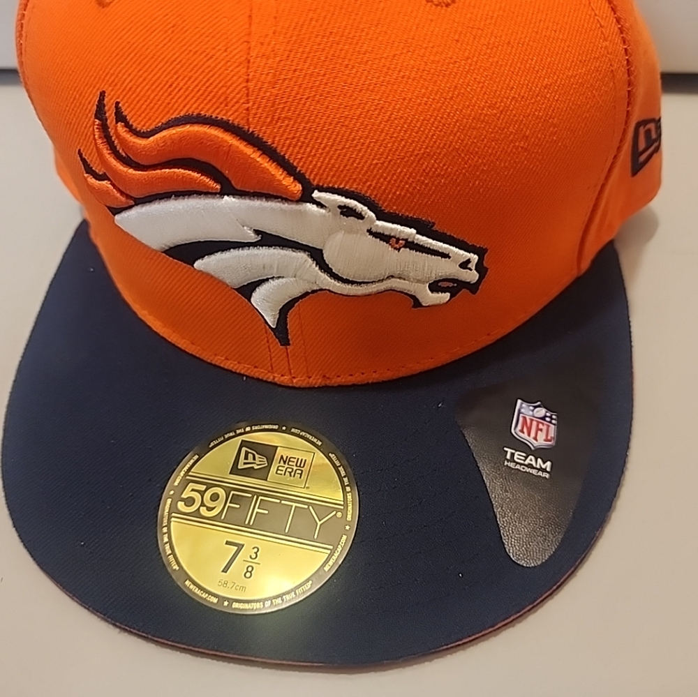 New Era 59Fifty Men's Cap NFL Denver Broncos On Field Orange Navy Fitted 7⅜ Hat